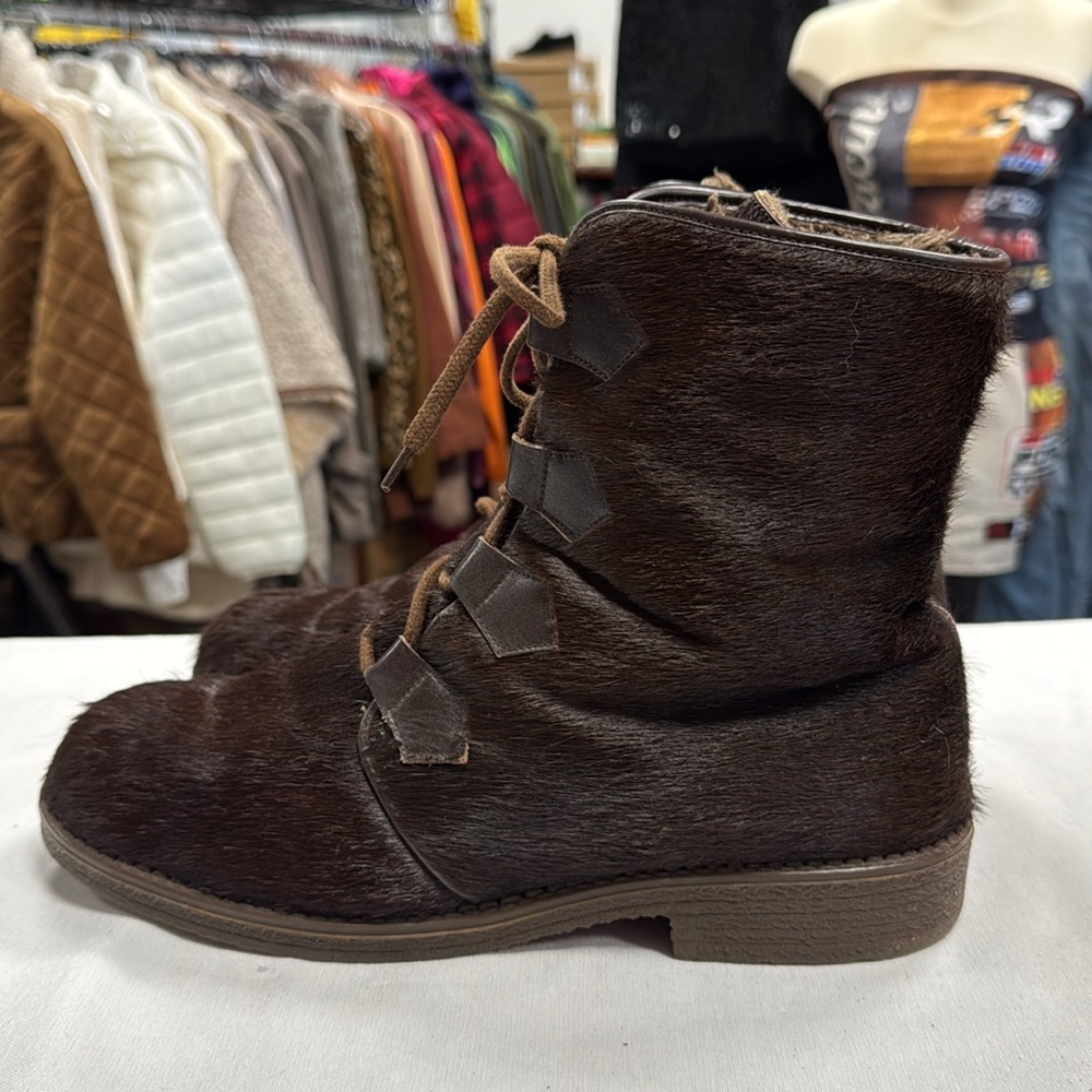 Made in Switzerland Mens Fur Winter Boots - Brown